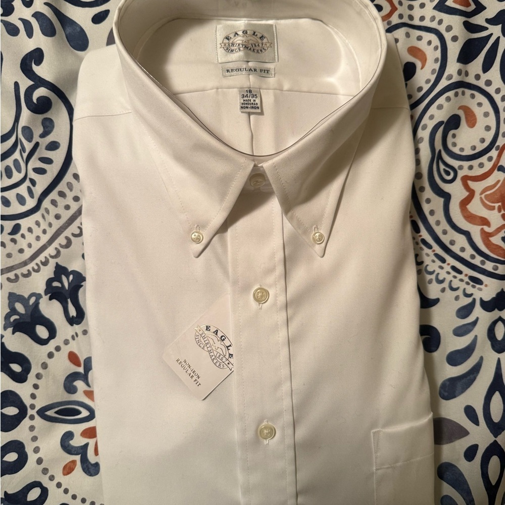 NWT Eagle Men's Classic White Dress Shirt